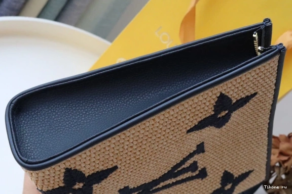Affordable Raffia Pouch Toiletry Monogram VUITTON LOUIS 0806